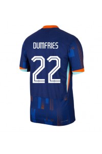 Nederland Denzel Dumfries #22 Voetbaltruitje Uit tenue EK 2024 Korte Mouw